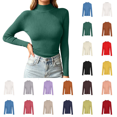 thumbnail image 1 of Liuinsasek Womens Turtleneck Sweater Solid Color Winter Base Layer Knitwear Slim Pullover Trendy Basic Versatile Clothing, 1 of 8