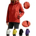 thumbnail image 1 of Liuinsasek Womens Waterproof Raincoat Long-Sleeve Solid Color Zipper Hooded Windbreaker Large Pocket for Outdoor Sports, 1 of 10