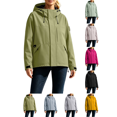 thumbnail image 1 of Liuinsasek Womens Windbreaker Waterproof Raincoat Long-Sleeve Solid Color Zipper Hooded Large Pocket Jacket for Outdoor Mountain Climbing Hiking Skiing Jacket, 1 of 7