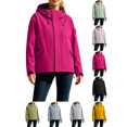 thumbnail image 1 of Liuinsasek Womens Windbreaker Waterproof Raincoat Long-Sleeve Solid Color Zipper Hooded Large Pocket Jacket for Outdoor Mountain Climbing Hiking Skiing Jacket, 1 of 7