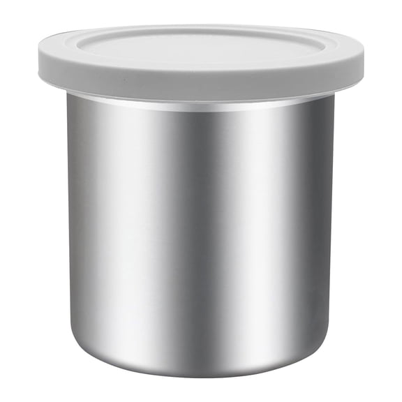 Stainless Steel Ice Cream Storage Container, Metal Freezer Container with Lid, Reusable Freezer Storage Containers for Homemade Ice Cream, Frozen Desserts (Silver)