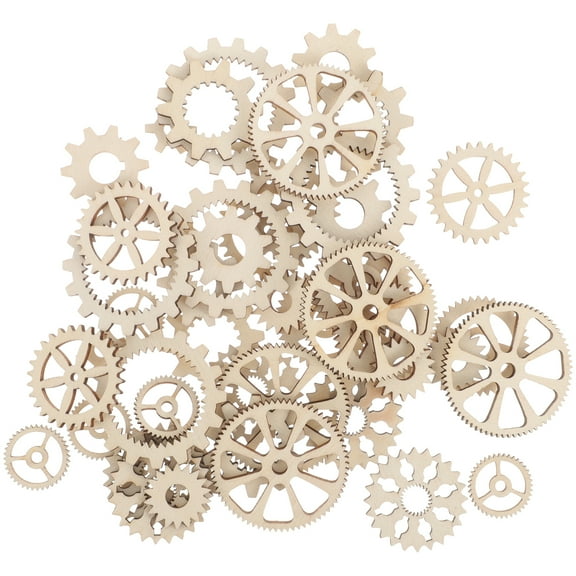 Liukekj 100pcs Wooden Gear Shapes for Crafting, Unfinished Wood Pieces for Painting, Decorating, Scrapbooking, and Home Decoration