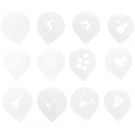 OFFIGAM Coffee Pattern Plastic Mold Set White 12 Pieces for Baking Chocolate Candy Crafting