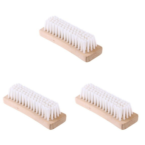 OFFIGAM 3-Piece Clothes and Shoes Cleaning Brush Set with Nylon Bristles and Wooden Handles for Jackets and Coats White