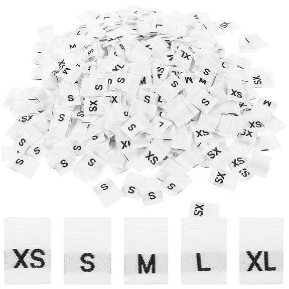 Liukekj 500pcs Washable Fabric Size Labels for Garments Sewing Tags Clothing Size Markers for Sewing Projects