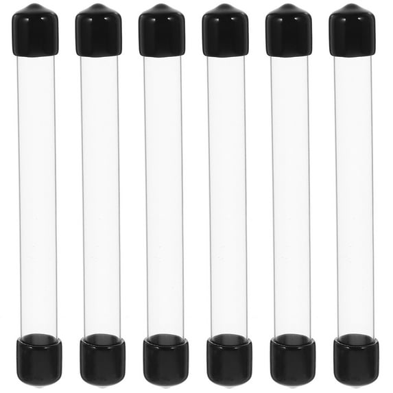 Liukekj 6 pcs Clear Storage Tubes Plastic Storage Tubes Round Storage Tubes Portable Storage Tubes with Lids