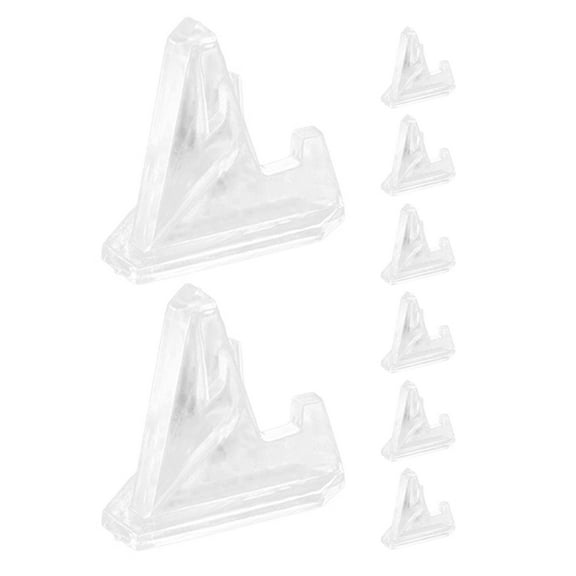 Liukekj 8pcs Clear Mini Easel Display Stands Small Card Holders for Sports Cards Photo Frames and Collectibles