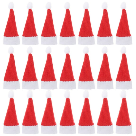 Liukekj 90 pcs Christmas Mini Santa Hat Lollipop Hats Candy Hats DIY Crafts Decorative Props