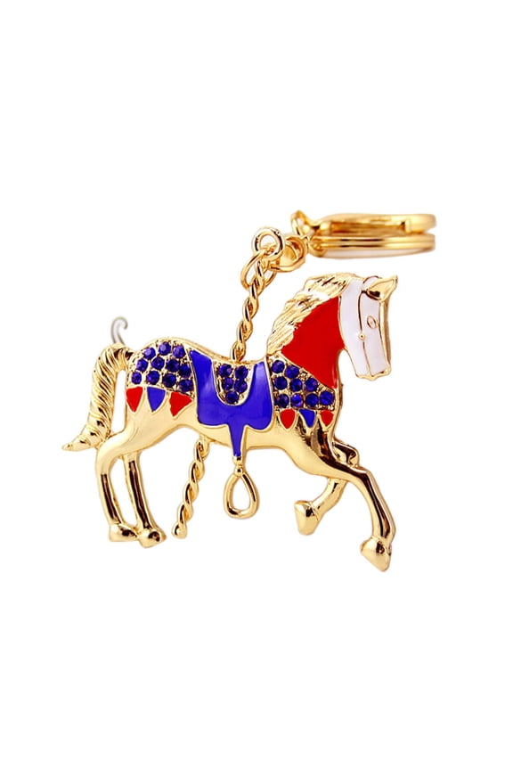 OFFIGAM Multi Color Keychain Carousel Horse Pendant Bag Decoration Gift