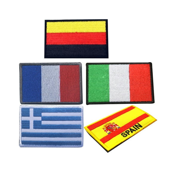 OFFIGAM 5-Pack Sports Embroidery Armbands with National Flag Patch, Assorted Colors, Badge Accessories for Outdoor Activities
