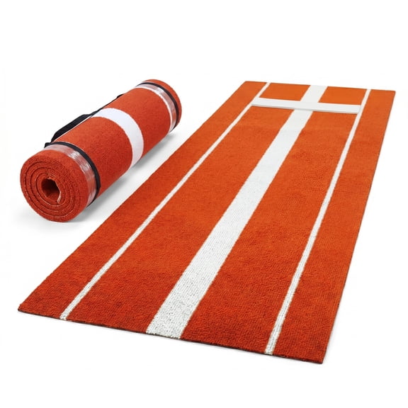 LiuliTrading Pitching Mat, Pitchers Mound, Baseball Sliding Mat, Orange 9.94ft x 3ft Joint Support Stable Footing Rollable for Backyard Pre-game Warm-ups