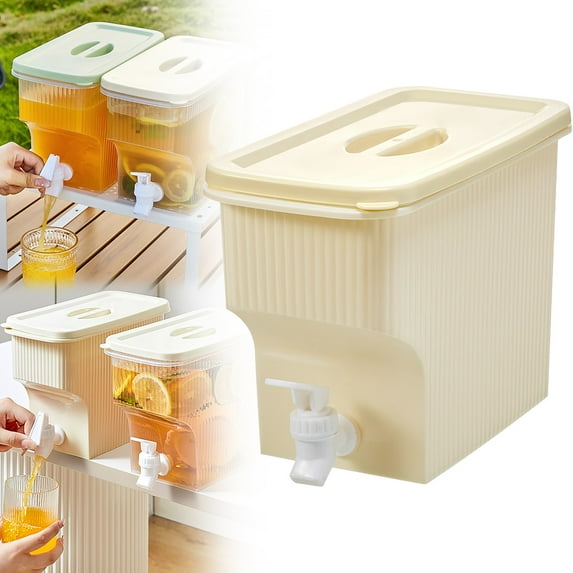 Liulin 1 Gallon Fridge Drink Dispenser with Spigot, Leak-Proof Plastic Beverage Dispenser, Large Capacity Juice Dispensers for Home Party Bar Restaurant, Clear Pitcher for BBQ Picnic Tea Ice Lemonade