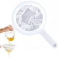 thumbnail image 1 of Liulin 1Pc 80 Mesh Ultra Fine Nylon Mesh Strainer, Reusable Food Grade Filter Spoon with Non-Slip Handle, Durable Plastic Sieve for Filtering Coffee Juice Nut Milk Honey Wine Tea Soy Milk, White, 1 of 9