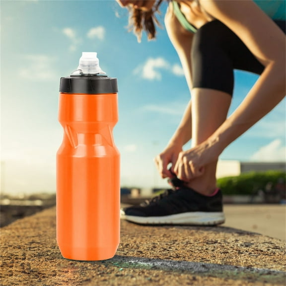 Liulin 21oz Bike Water Bottle, Plastic Water Bottle with Internal Venting Straw, Multi-purpose Sports Water Bottle for Running, Cycling, and Gym, Fits Most Bike Cages, Easy Squeeze Bottle, Orange