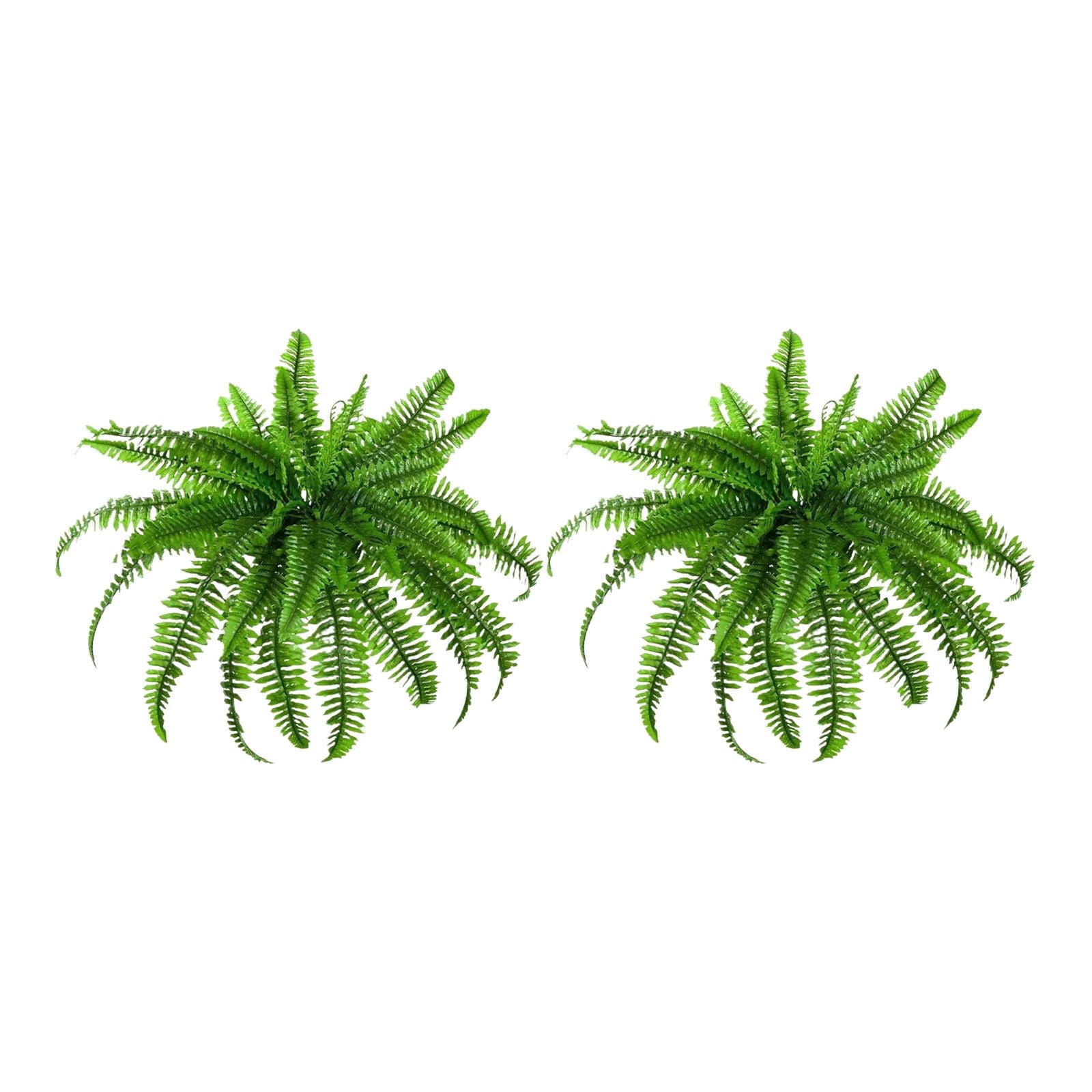 Liulin 2Pcs Artificial Ferns for Outdoors, Artificial Boston Fern Bush with 21 Fronds, Realistic Fake Ferns for Home Garden Porch Decor, Faux Ferns for Outdoor Planter, Ferns Artificial Plants, 24"