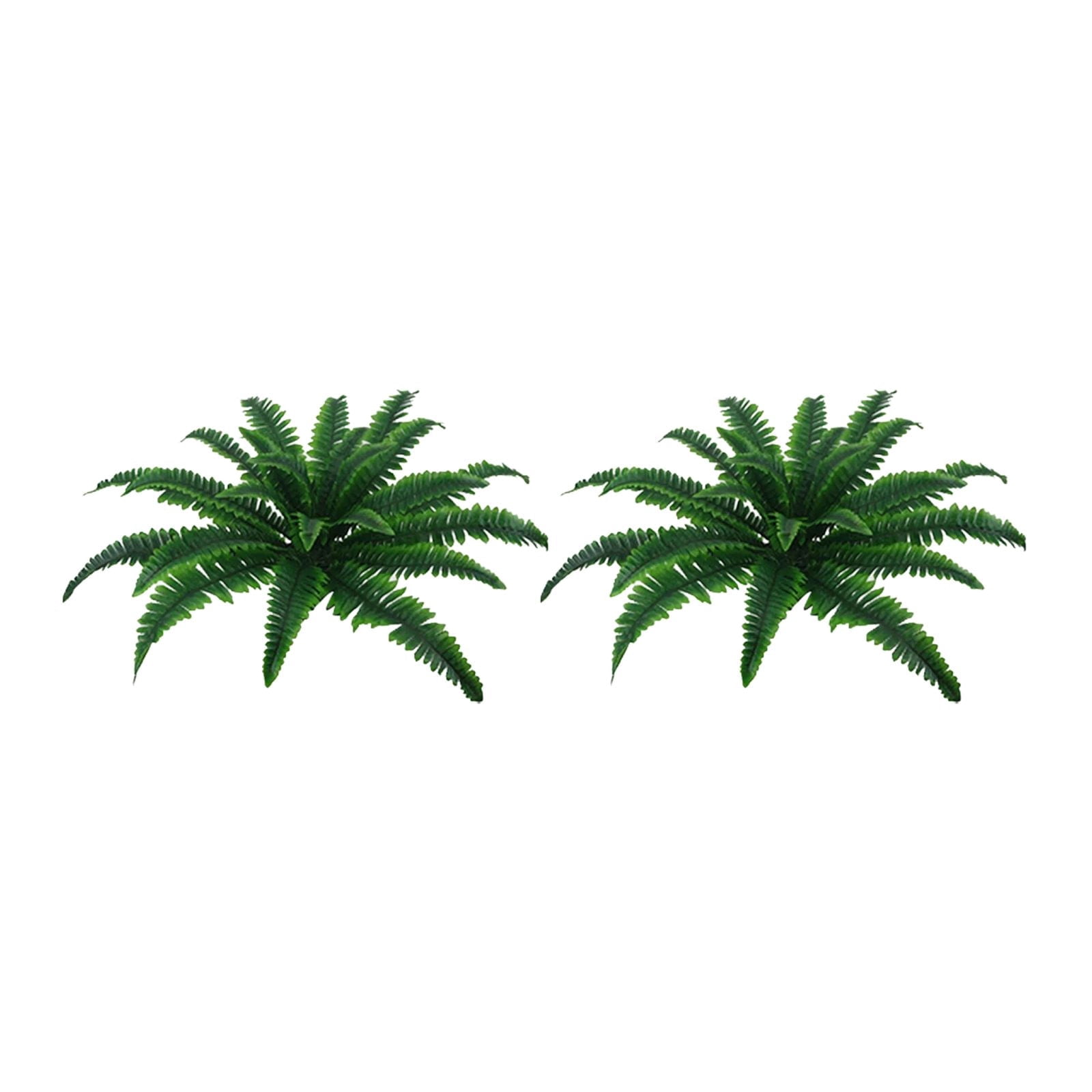 Liulin 2Pcs Artificial Ferns for Outdoors, Artificial Boston Fern Bush, Realistic Fake Ferns for Home Garden Porch Patio Office Decor, Faux Ferns for Outdoor Planter, Ferns Artificial Plants, 15.9"