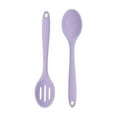 thumbnail image 1 of Liulin 2Pcs Large Silicone Cooking Spoons, Nonstick Solid and Slotted Spoon Set, Heat Resistan Kitchen Spoons for Cooking, Serving, Mixing, Stiring, Basting and Draining, Kitchen Utensils, 8", Purple, 1 of 8