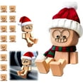 thumbnail image 1 of Liulin Christmas Shaking Feet Wooden Doll, Shaking Wooden Man Figurine with Spring Legs, Christmas Hat and Scarf, Tiny Wooden Shaking Man for Car Dashboard, Little Wooden Figure for Xmas Home Decor, 1 of 7