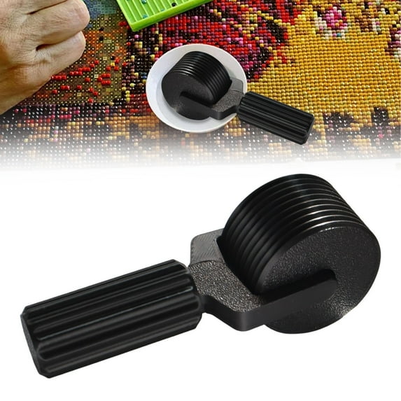 Liulin Diamond Art Roller, Easy-Grip Hand Roller for Rhinestone Embroidery, Detachable Press Roller for Painting, Diamond Art Supplies and Accessories, 4.1", Black, Makeup Organizer
