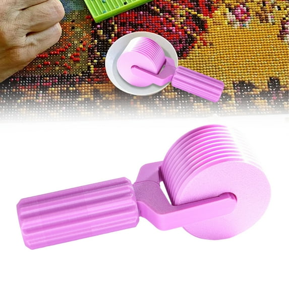 Liulin Diamond Art Roller, Easy-Grip Hand Roller for Rhinestone Embroidery, Detachable Press Roller for Painting, Diamond Art Supplies and Accessories, 4.1", Hot Pink, Makeup Organizer