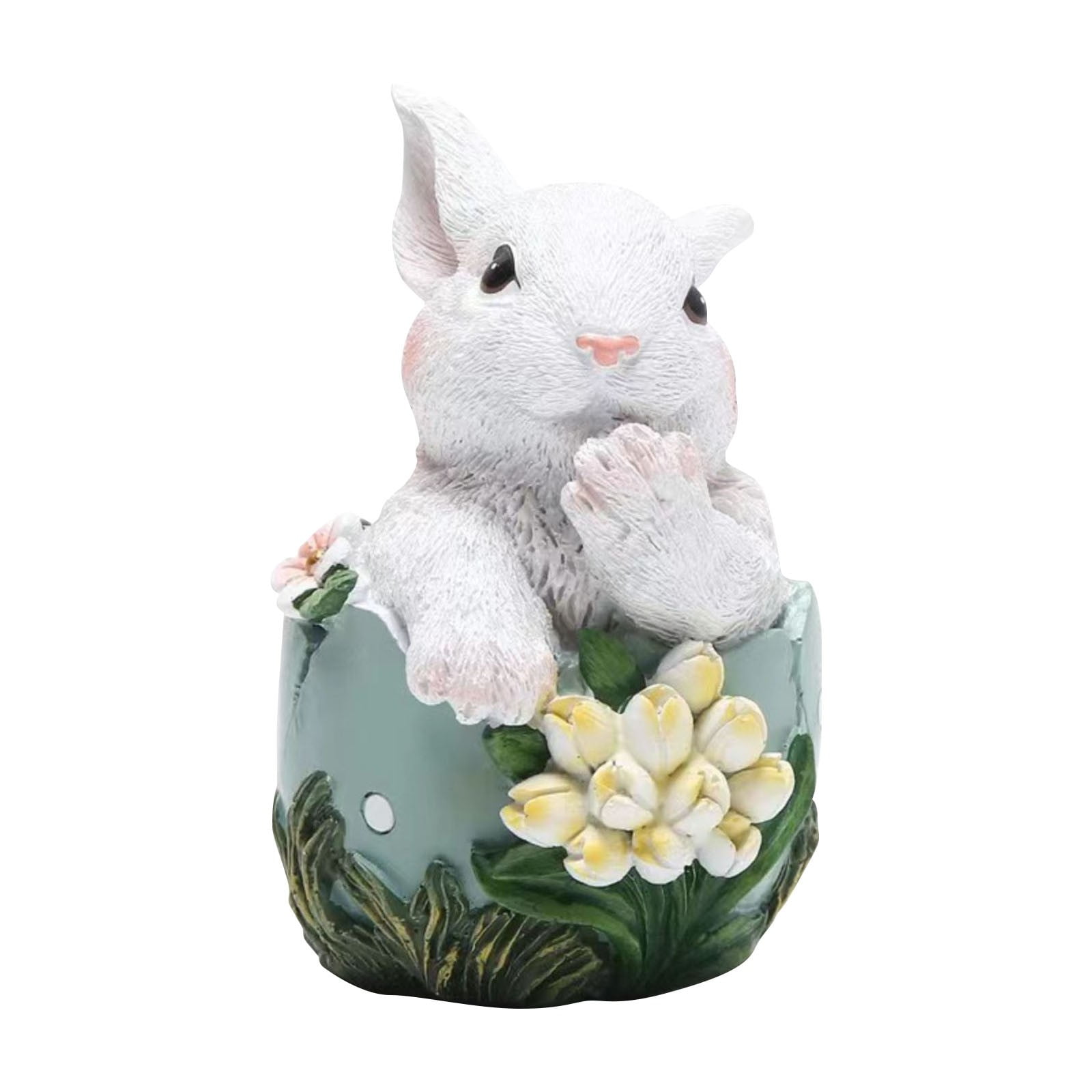 Liulin Easter Bunny Figurines, Holding Handpainted Easter Eggs ...