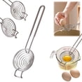 thumbnail image 1 of Liulin Egg Separator, Stainless Steel Egg Yolk Separator, Food-Grade Egg White Separator from Yolk, Egg Tools for Cooking, Baking Supplies, Kitchen Gadgets, 9.8", 1 of 7
