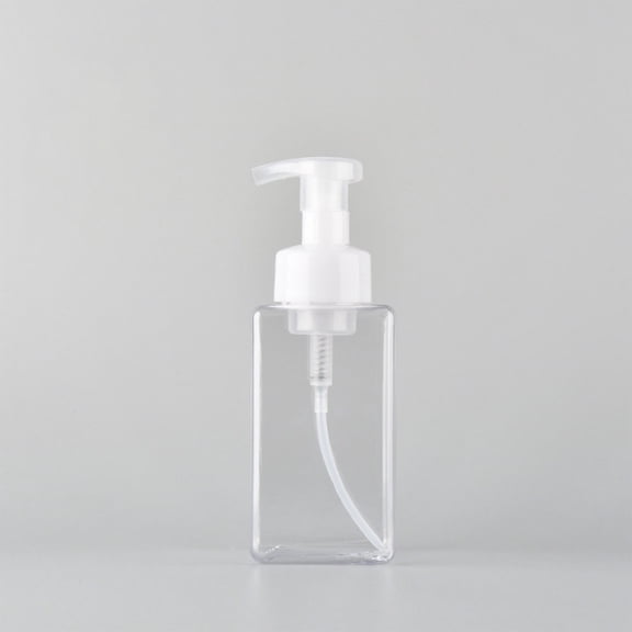 Liulin Foaming Soap Dispenser, 15 Oz Plastic Pump Bottle, Empty Refillable Liquid Soap Container for Shampoo Body Wash Lotion Hand Soap Bathroom Kitchen Sink, Travel Essentials, 450ml, Clear