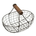thumbnail image 1 of Liushuuu Storage Foldable Bins Wire Basket With Wooden Handles Vintage Style Chicken Wire Egg Baskets Gathering Baskets With Wooden Handle Country Vintage Style Storage Baskets, 1 of 4
