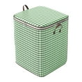 thumbnail image 1 of Liushuuu Tidy & Co Storage Bins Green Houndstooth Storage Bag Large Capacity Folding Clothes Portable Wardrobe Sorting Clothes Storage Box With Reinforced Handle Zipper For Home, 1 of 7