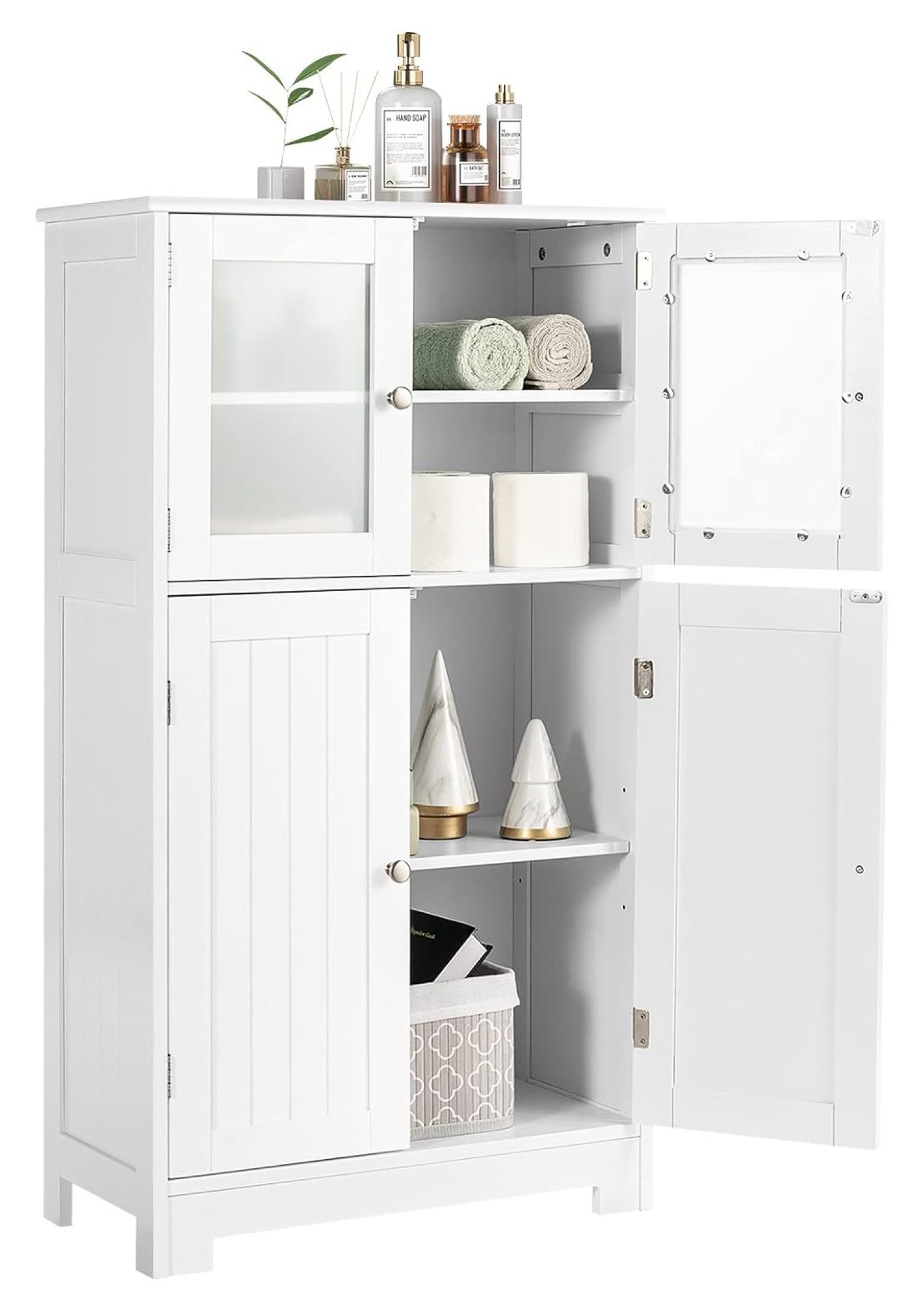 Liuyao Bathroom Storage with Adjustable Shelf, Bathroom