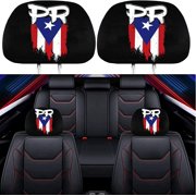 Liuzhi, 2 Pack Headrest Covers for Puerto Rico PR Flag, Seat Cover Accessories Car Headrest Protector Universal Fit to All Car/Truck Models Puerto Rico PR