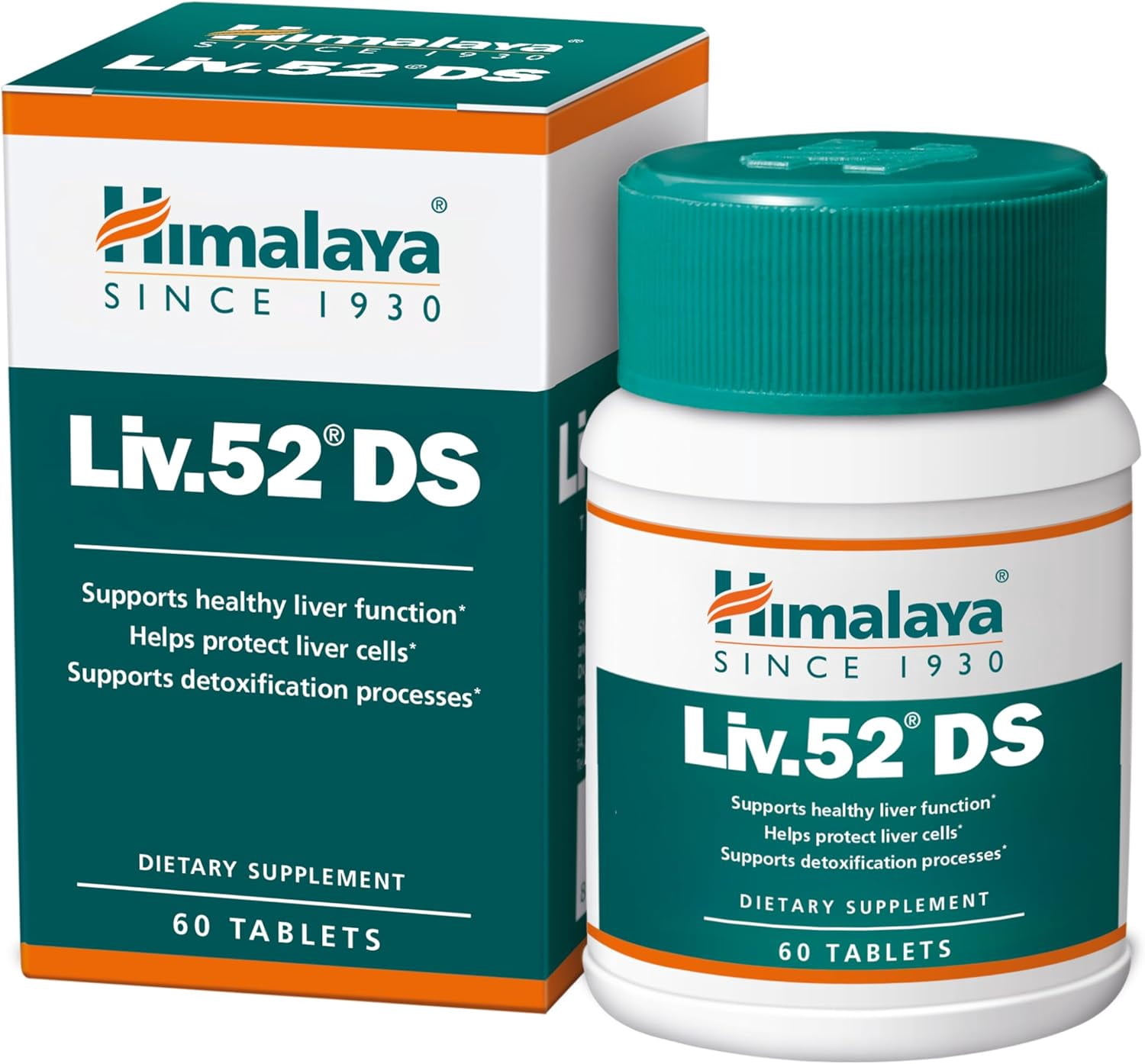 Himalaya Liv 52 DS, 60 Tablets, Herbal Liver Support Supplement for Healthy Liver Function, Detoxification Support, Non-GMO, Gluten-Free, Vegan