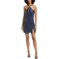 thumbnail image 1 of Liv Foster womens  Beaded Cocktail Dress, 10, Blue, 1 of 3
