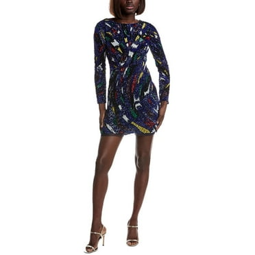Liv Foster womens  Bianca Beaded Mini Dress, 2, Grey