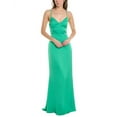 thumbnail image 1 of Liv Foster womens  Hammered Satin Mermaid Gown, 14, Green, 1 of 2