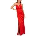thumbnail image 1 of Liv Foster womens  Stretch Satin Halter Gown, 16, 1 of 3