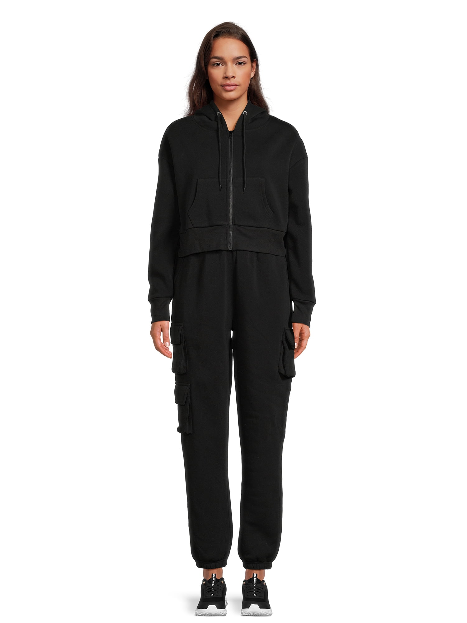 Liv & Lottie Juniors Cropped Hoodie and Cargo Jogger Pants Set, 2-Piece