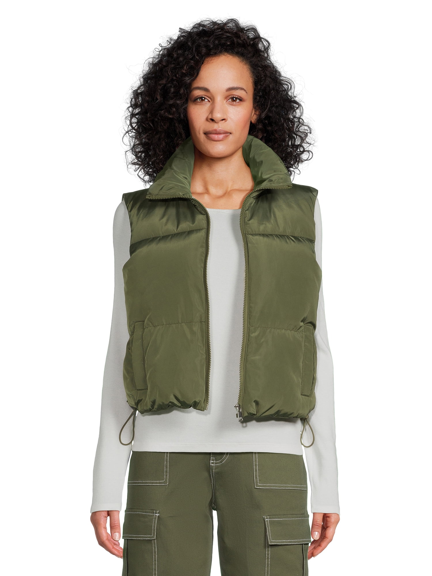 Liv & Lottie Juniors Cropped Puffer Vest with Pockets, Sizes S-XL 