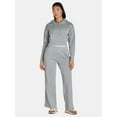thumbnail image 1 of Liv & Lottie Women's Cropped Hoodie and Wide Leg Pants Fleece Set, 2-Piece, Sizes S-XL, 1 of 4