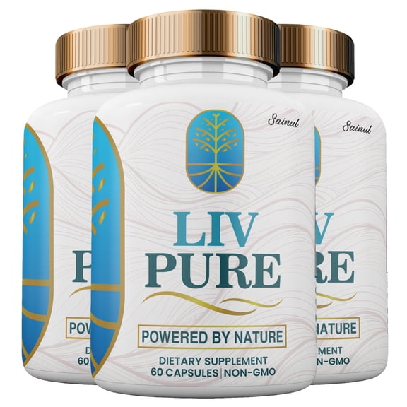 Liv Pure, Liv Pure Powered by Nature, Natural Liver Support Cleanse Recovery Liv Pure Pills, Live Pure Liver Function Extra Strength Official Capsules (3 Pack)