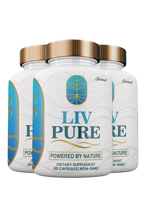 Liv Pure, Liv Pure Powered by Nature, Natural Liver Support Cleanse Recovery Liv Pure Pills, Live Pure Liver Function Extra Strength Official Capsules (3 Pack)