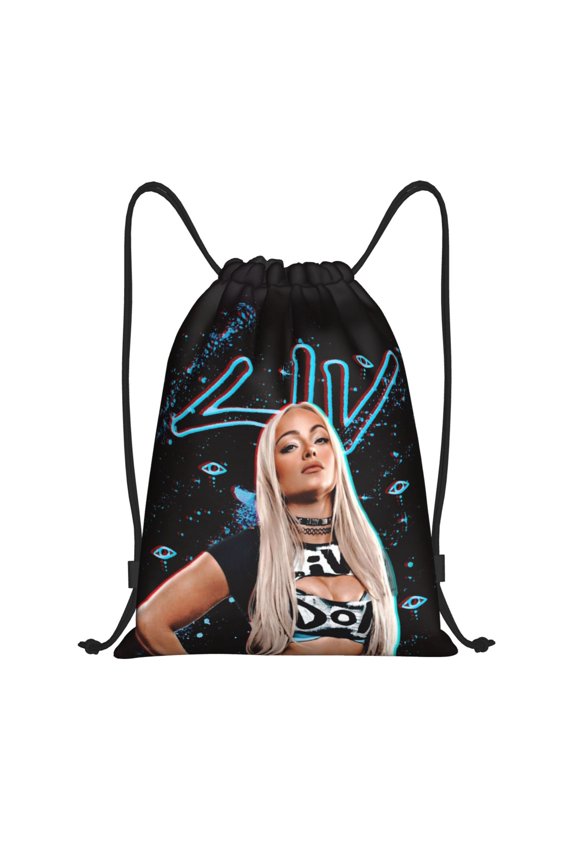 Liv Wres-Tler Mor-,ga Drawstring Bag Waterproof Adjustable Lightweight Sport Gym Sack Cute Cartoon Drawstring Backpack For Men Women