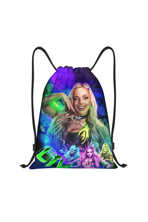Liv Wres-Tler Mor-,ga Drawstring Bag Waterproof Adjustable Lightweight Sport Gym Sack Cute Cartoon Drawstring Backpack For Men Women