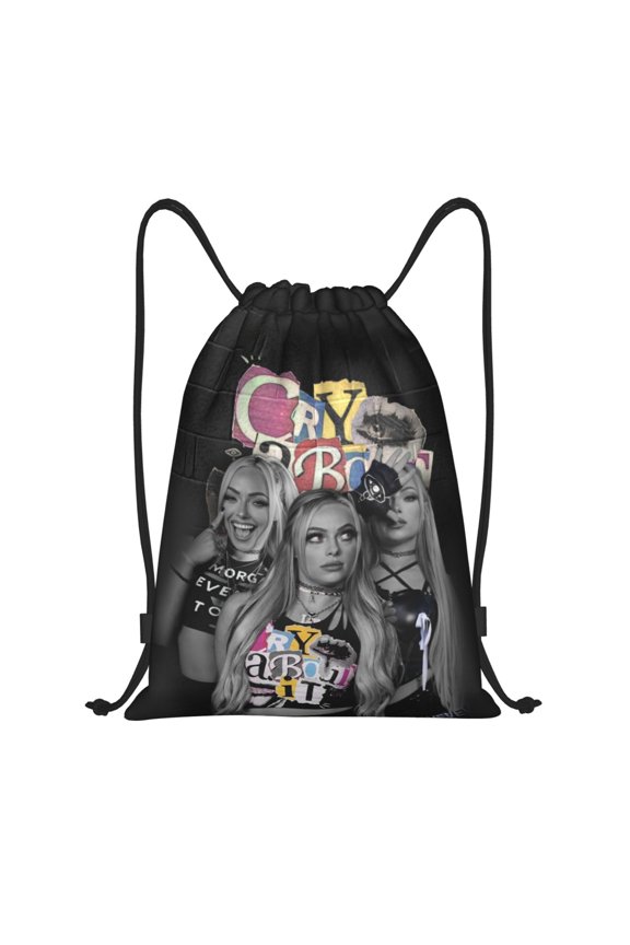 Liv Wres-Tler Mor-,ga Drawstring Bag Waterproof Adjustable Lightweight Sport Gym Sack Cute Cartoon Drawstring Backpack For Men Women