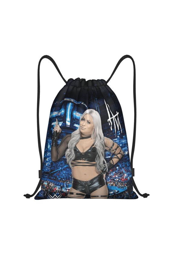 Liv Wres-Tler Mor-,ga Drawstring Bag Waterproof Adjustable Lightweight Sport Gym Sack Cute Cartoon Drawstring Backpack For Men Women