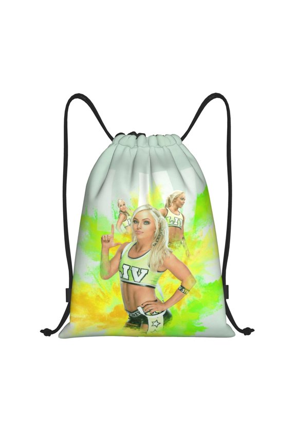 Liv Wres-Tler Mor-,ga Drawstring Bag Waterproof Adjustable Lightweight Sport Gym Sack Cute Cartoon Drawstring Backpack For Men Women