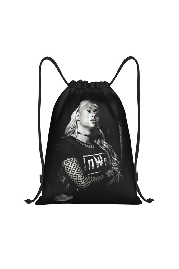 Liv Wres-Tler Mor-,ga Drawstring Bag Waterproof Adjustable Lightweight Sport Gym Sack Cute Cartoon Drawstring Backpack For Men Women