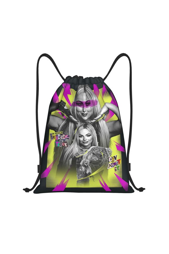 Liv Wres-Tler Mor-,ga Drawstring Bag Waterproof Adjustable Lightweight Sport Gym Sack Cute Cartoon Drawstring Backpack For Men Women