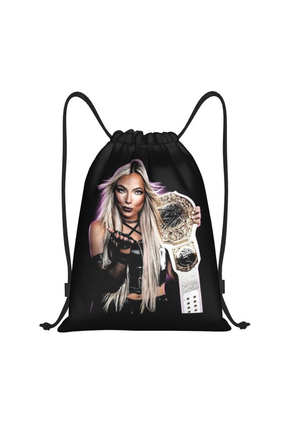 Liv Wres-Tler Mor-,ga Drawstring Bag Waterproof Adjustable Lightweight Sport Gym Sack Cute Cartoon Drawstring Backpack For Men Women