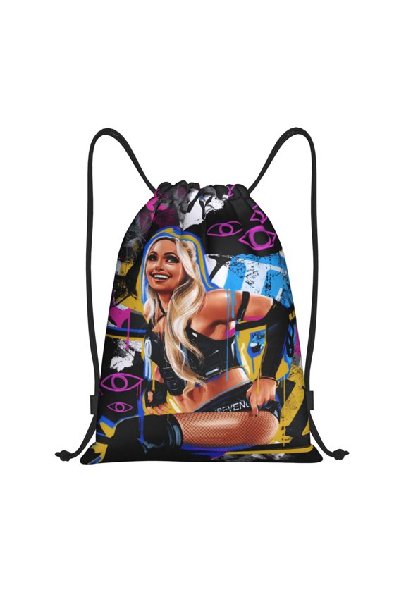 Liv Wres-Tler Mor-,ga Drawstring Bag Waterproof Adjustable Lightweight Sport Gym Sack Cute Cartoon Drawstring Backpack For Men Women